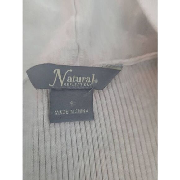 Natural Reflections Open Front Cardigan Sweater Beige Size Small/Medium - Picture 4 of 6
